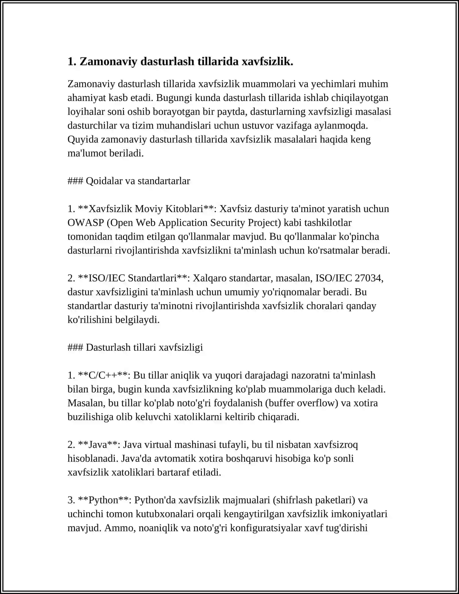 Dasturlashda Xavfsizlik va Ularni Ta'minlash Usullari 4