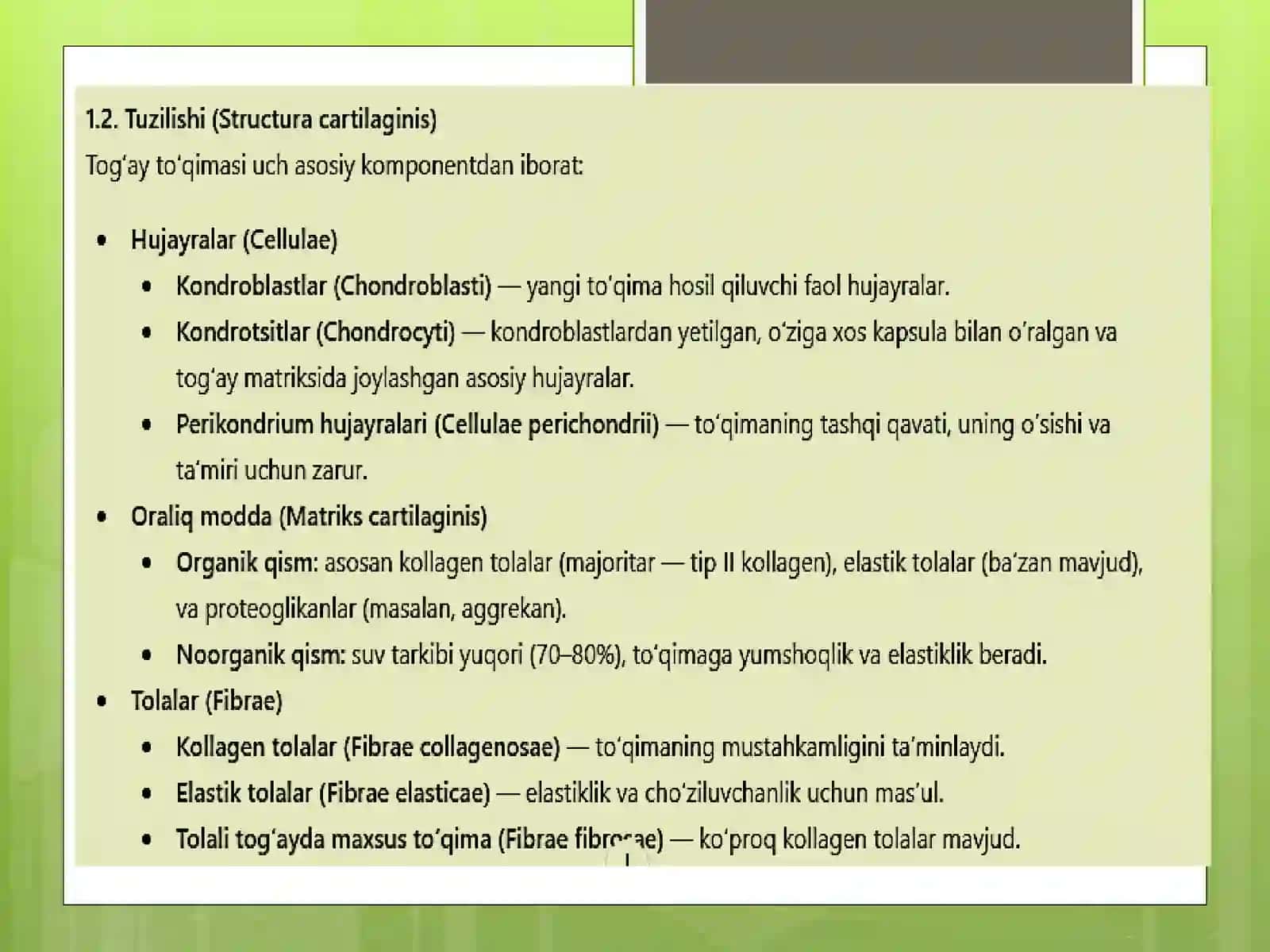 "Tog’ay va suyak to’qimlari" 4