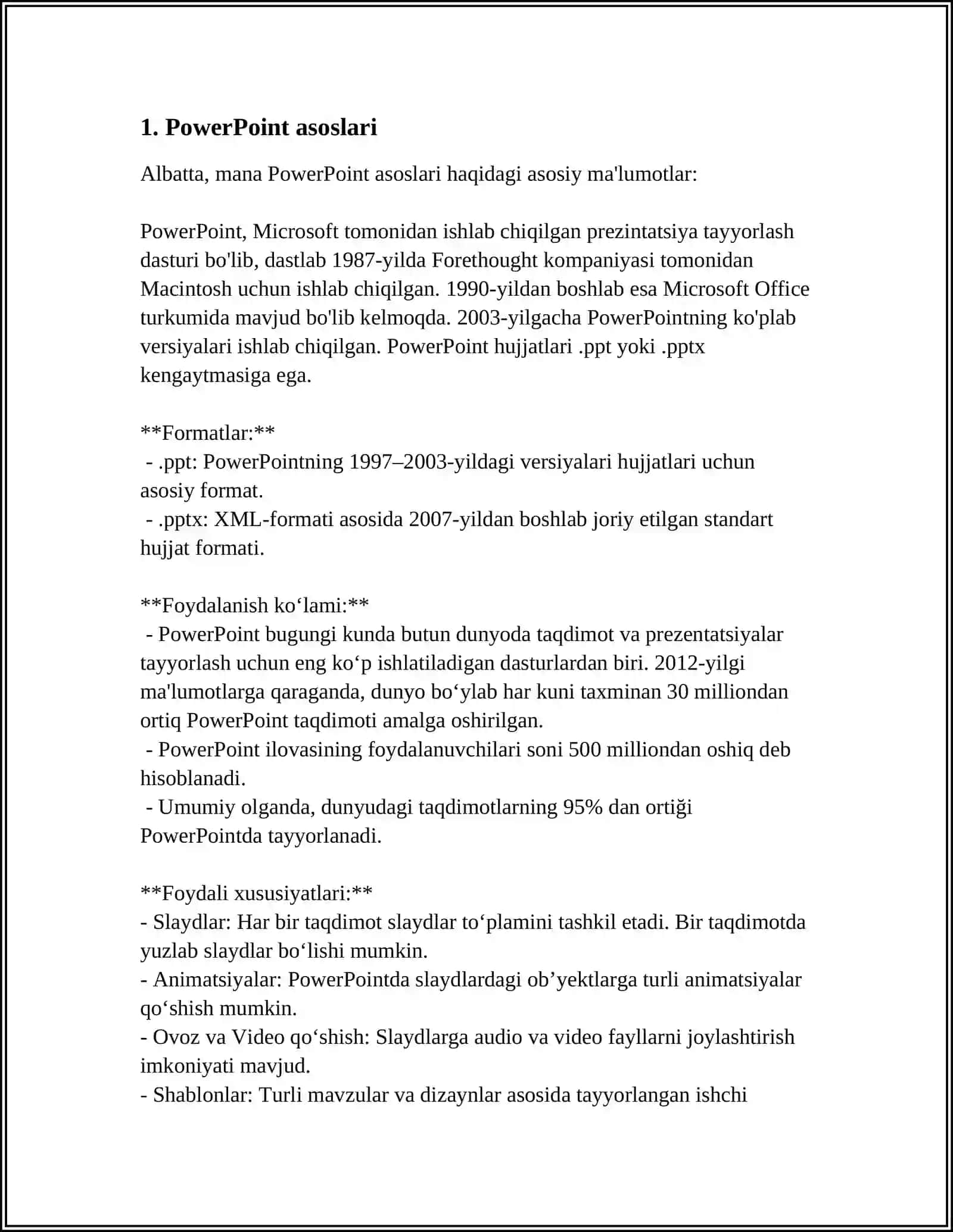 MS POVER POINT DA SLAYDLAR REJIMIDA ISHLASH 4