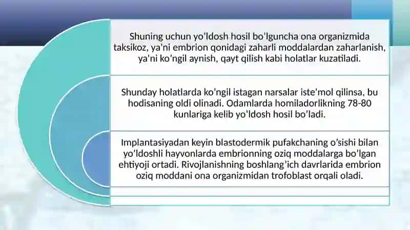 Yo‘ldoshning shakillanishida dastlabki a’zolarning ro‘li. 4