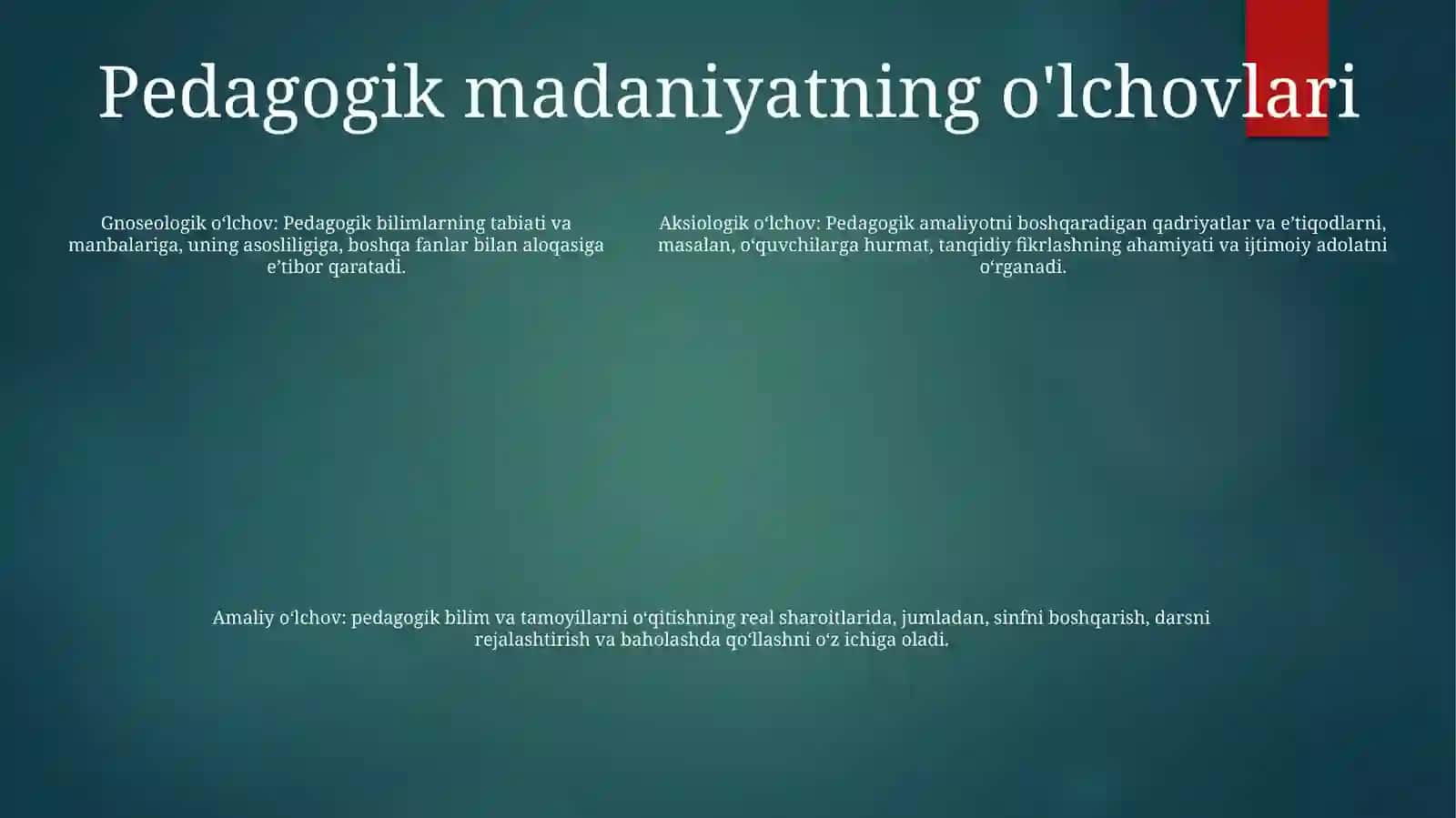 Pedagogik Ijodkor, Pedagogik Madaniyat 4
