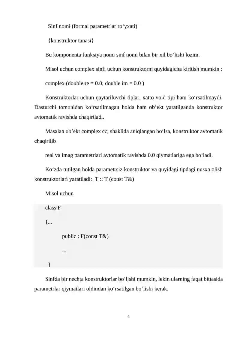 Konstruktorlar va ularni tashkil etish usulllari 4