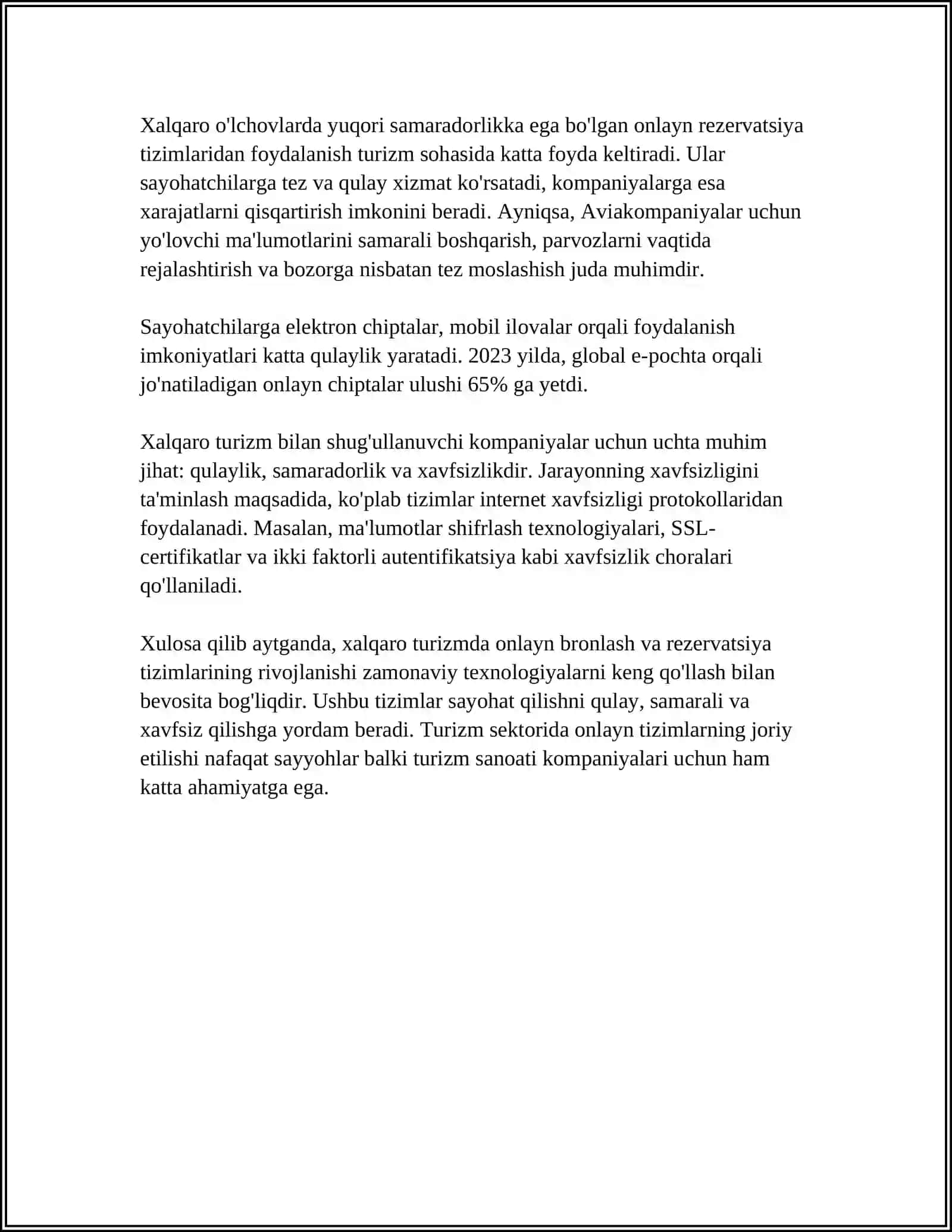 XALQARO TURIZMDA AXBOROT TEXNOLOGIYALARI 4