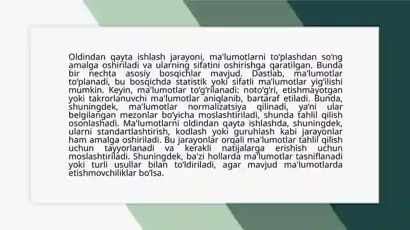 Sun’iy neyron tarmoqlari yordamida sinflashtirish masalalari 4