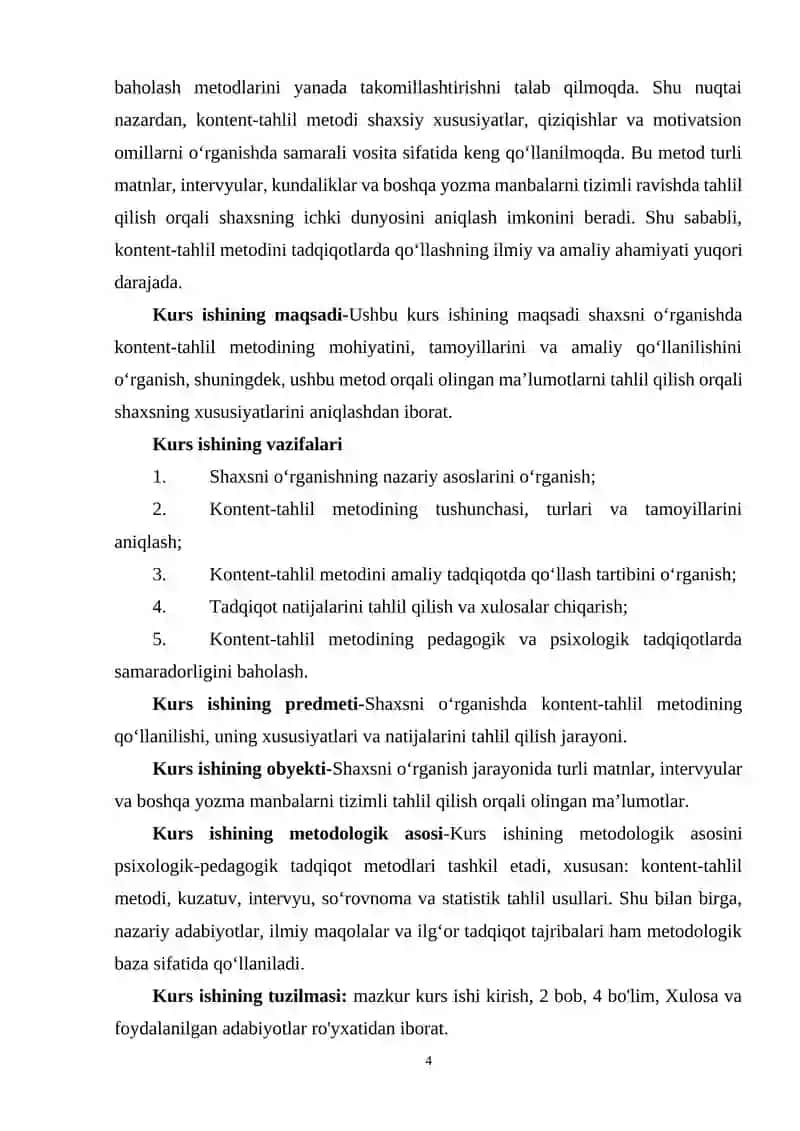 SHAXSNI O'RGANISHNING KONTENT-TAHLILI METODI. 4