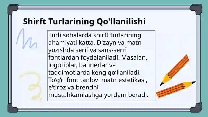 Shrift turi, o‘lchami va rangini o‘zgartrish. Matnni tekislash 4