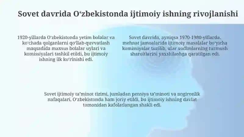 Oʻzbekistonda ijtimoiy ishning tarixiy rivojlanish bosqichi 4