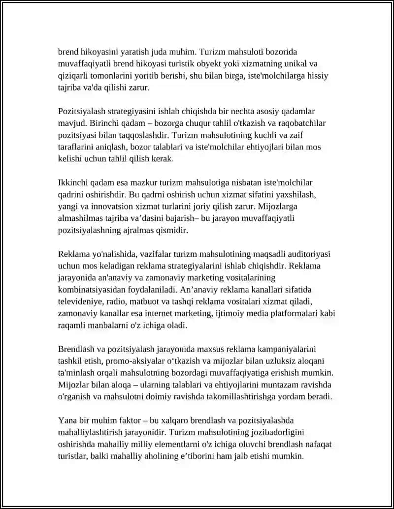 TURIZM MAHSULOTI REKLAMASI 4