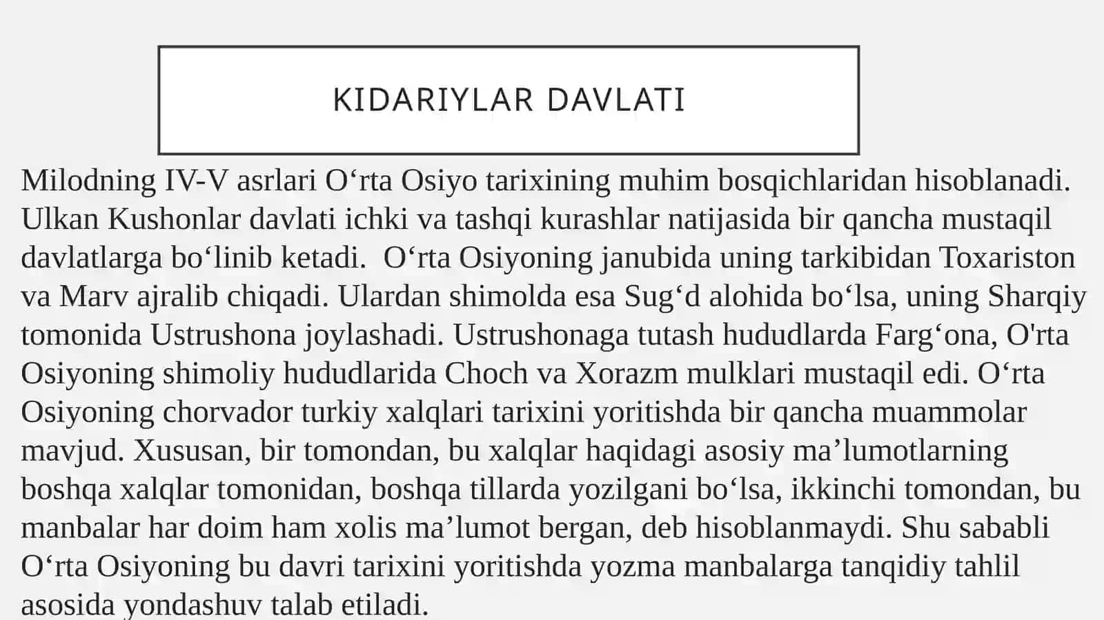 Xioniylar, kidariylar, eftaliylar davlatlari 4