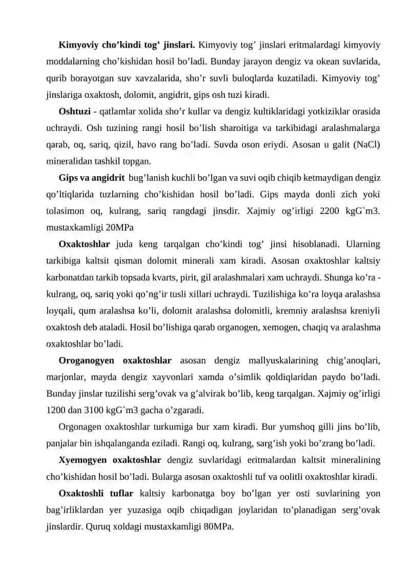 Cho’kindi Tog’ Jinslari 4