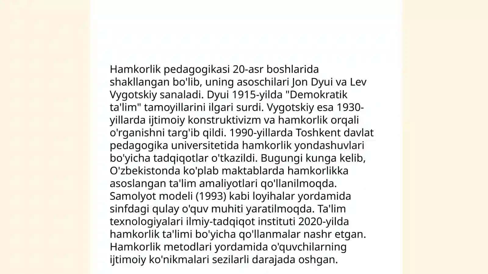 Hamkorlik pedagogikasining konseptual g'oyalari 4