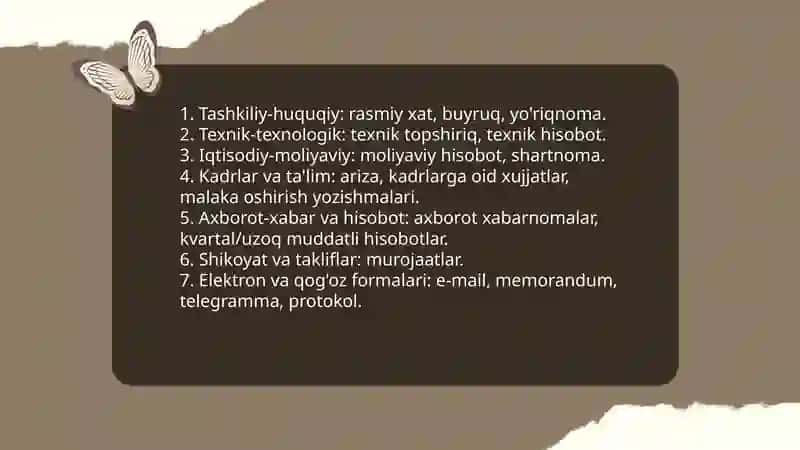 Sohaviy xizmat yozishmalari 4