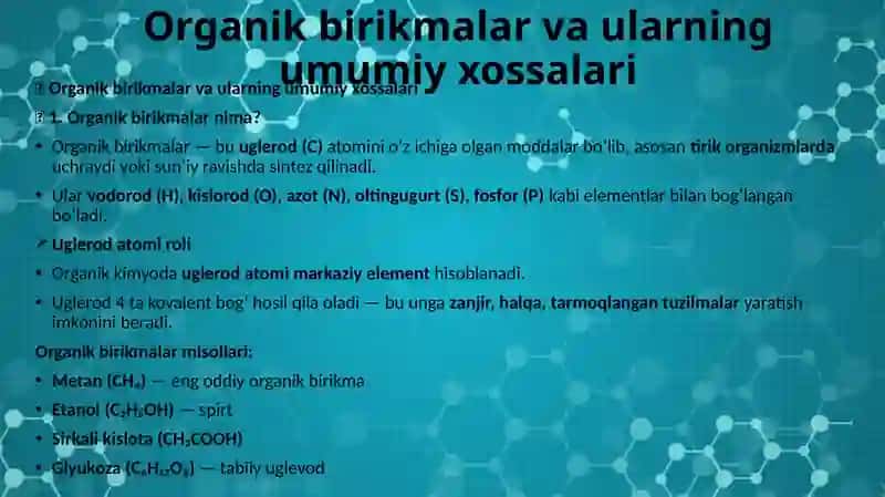 Organik kimyo asoslari 4