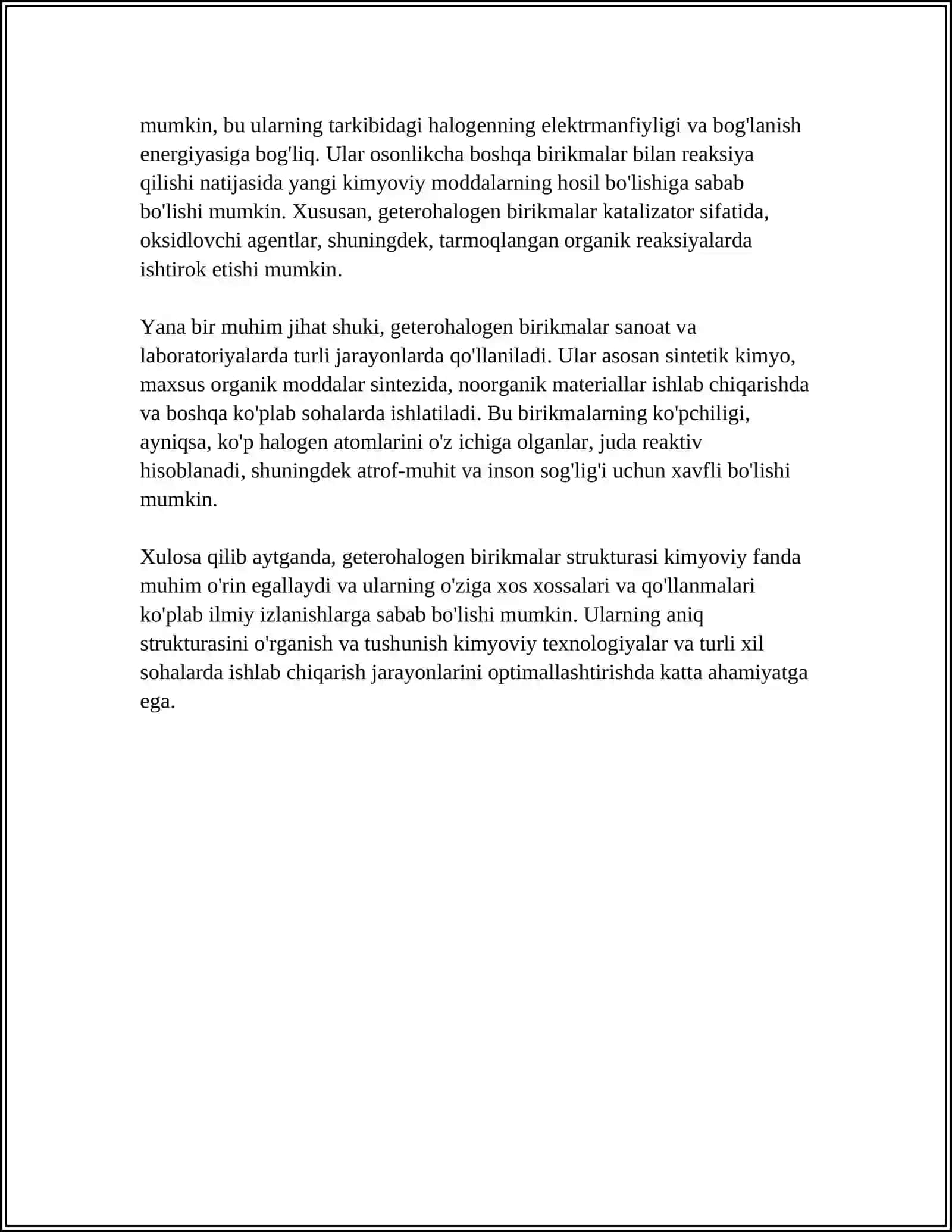 MUSTAQIL ISH Mavzu: GETEROHALQALI BIRIKMALAR 4