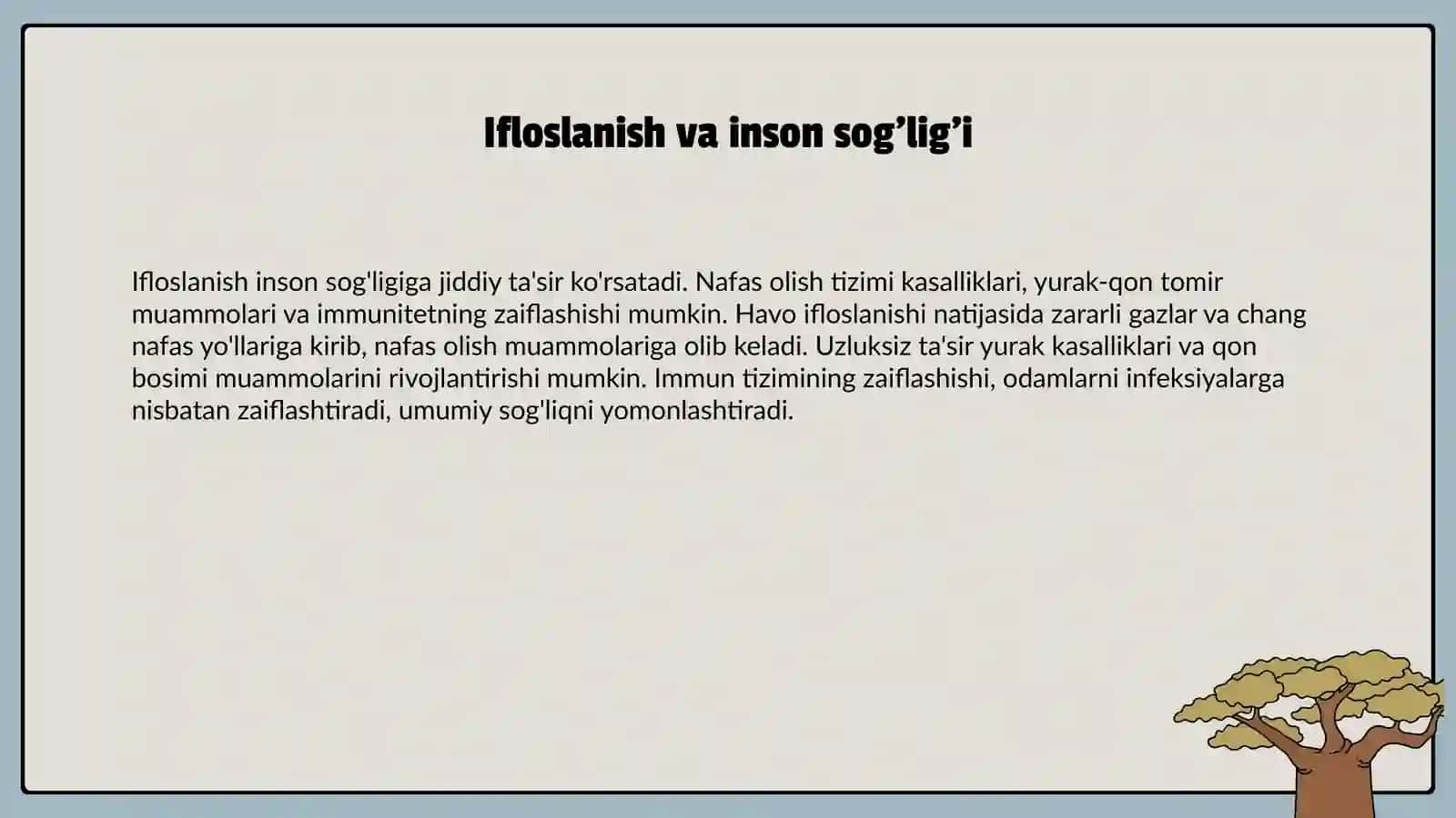 Atmosfera ifloslanishining inson sog'ligigata'siri 4