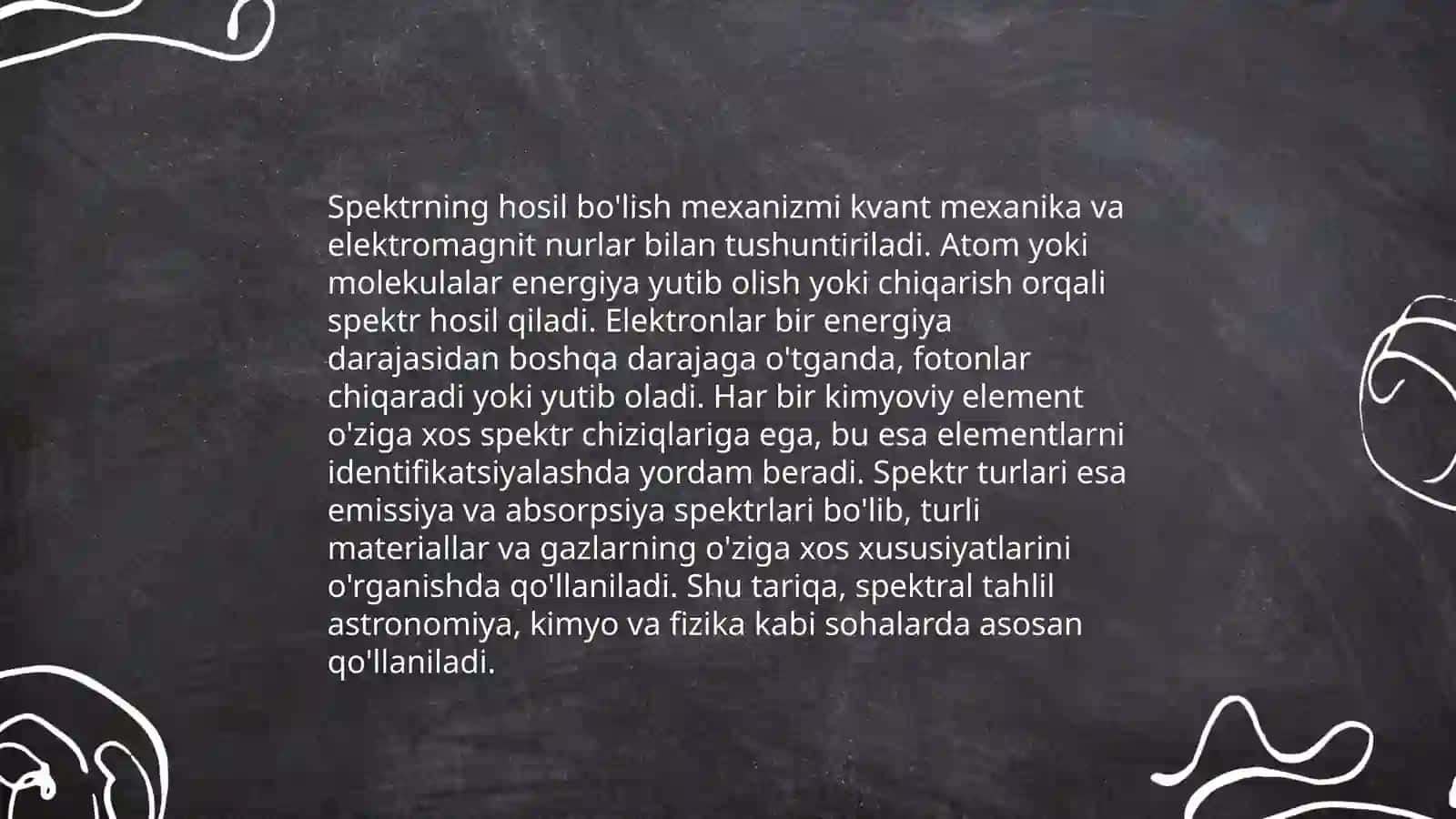 Spektrni hosil qilish mexanizmi:tutash spektr va chiziqli spektr 4