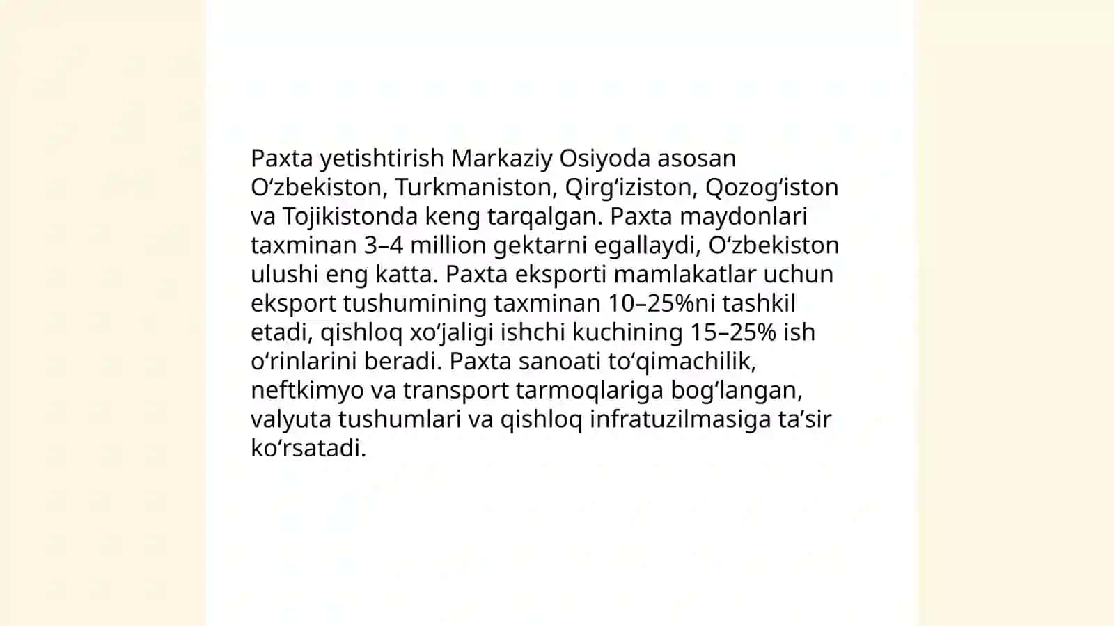 Markaziy Osiyoning qishloq xoʻjaligi 4