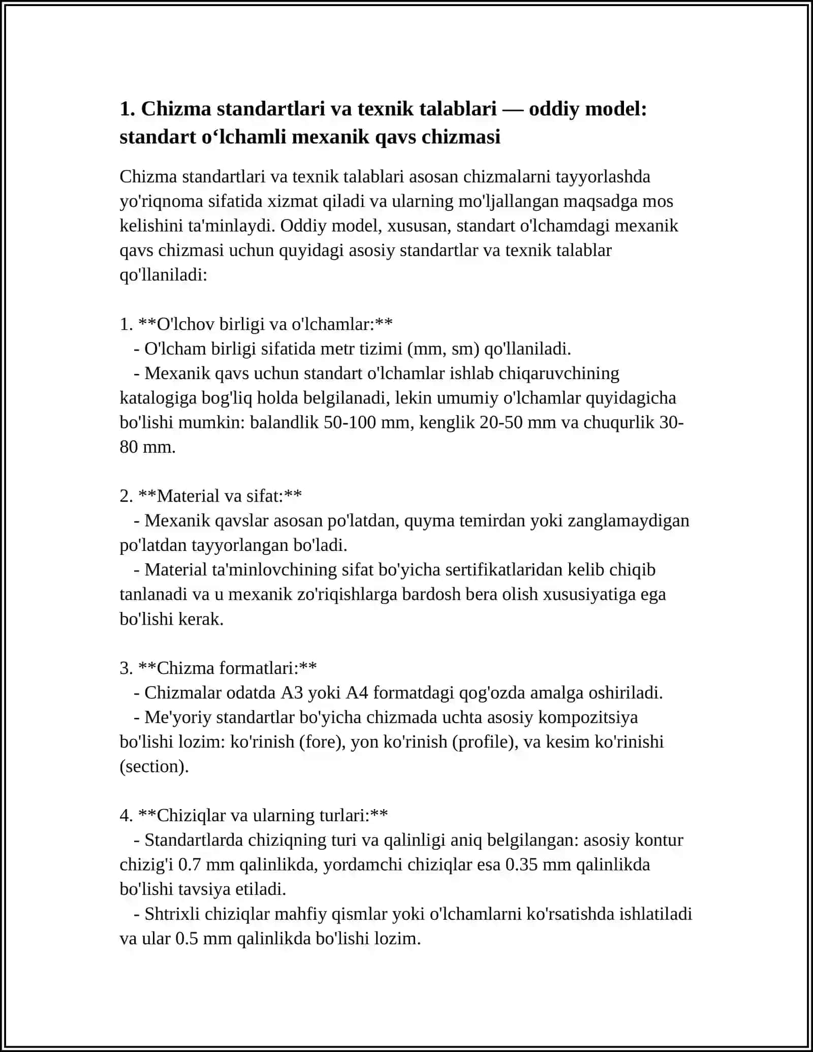 MEXANIKA KONCHILIK ISHI 4