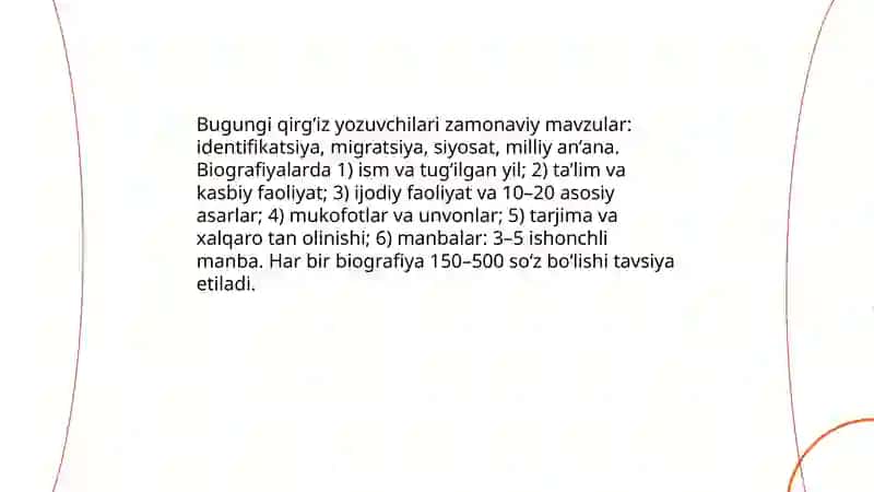 Zamonaviy qirg’iz adabiyotining asosiy asarlari 4