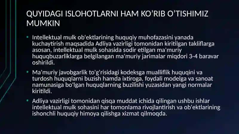 INTELLEKTUAL MULK OBYEKTLARI VA ULARNI HIMOYALASH 4