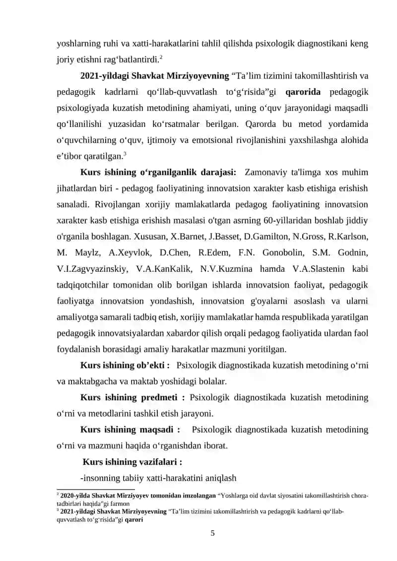 Psixologik diagnostikada kuzatish metodining oʻrni 4