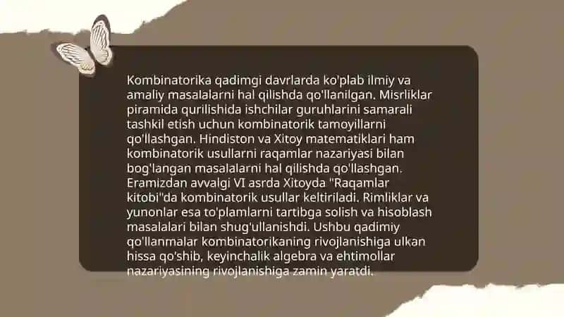 Kombinatorika fani rivojlanish tarixi 4