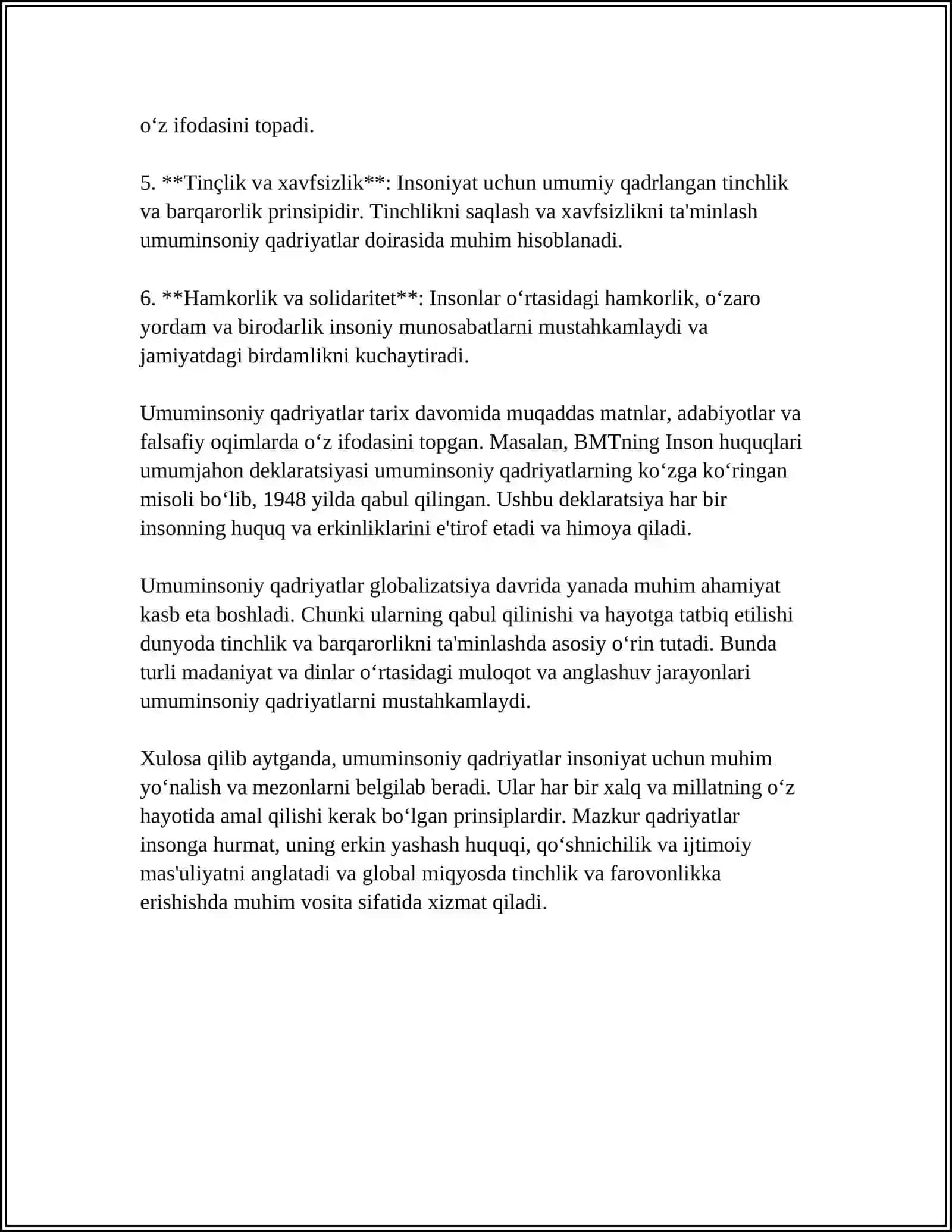 PEDAGOGIK MULOQOTDA UMUMINSONIY QADIRYATLARNING O'RNI 4