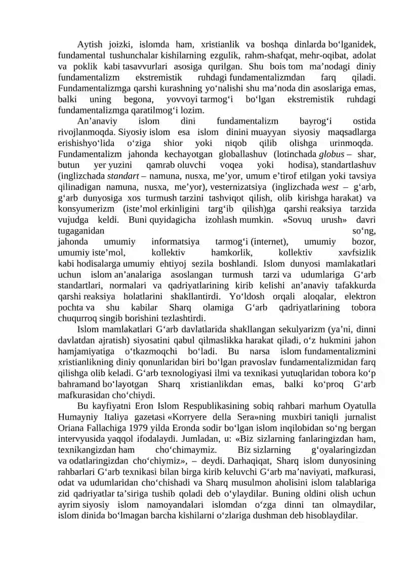 Diniy mutaassiblik ва dindorlik 4