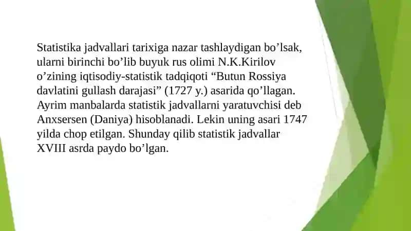 STATISTIK JADVAL VA GRAFIKLA 4