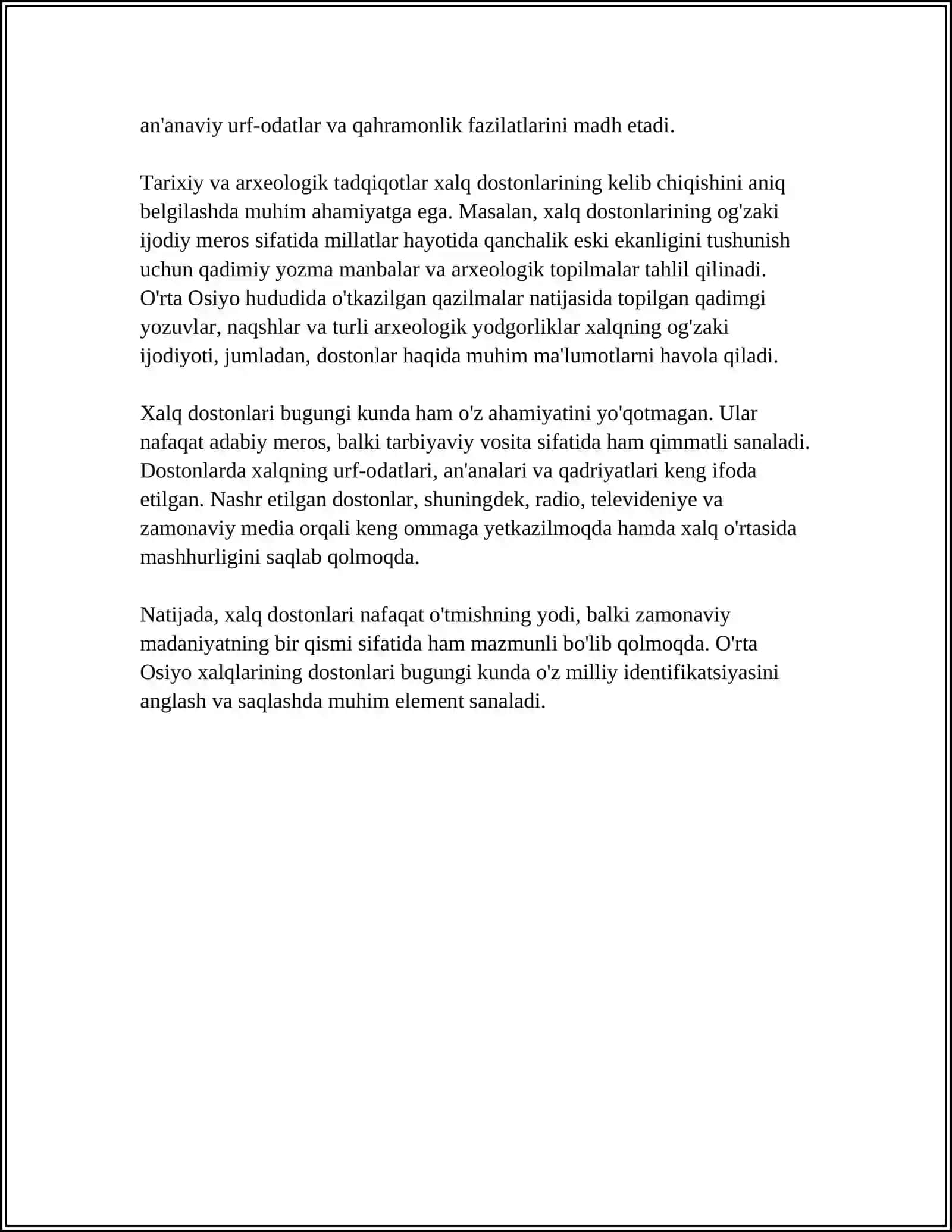 XALQ DOSTONLARINING VARIANTLARI MAVZUSIDA REFERAT 4