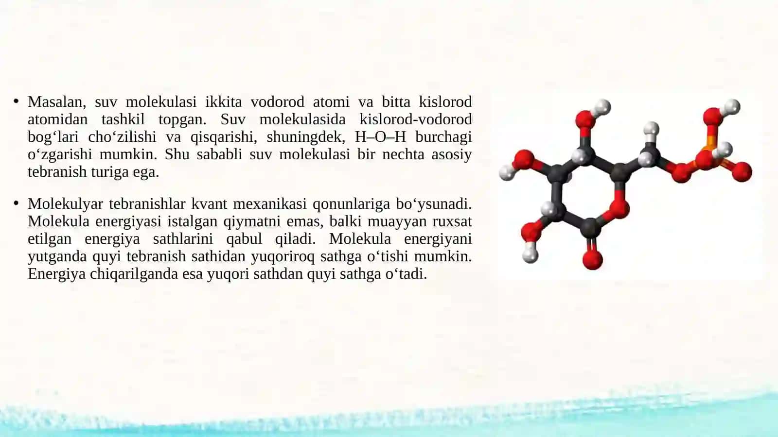 Molekulalarning tebranma harakati va spektri. 4