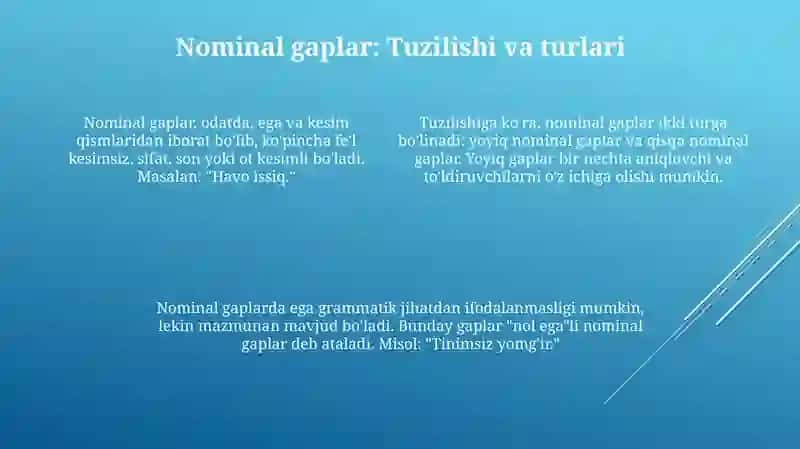Defektiv gaplar: mohiyati va turlari 4
