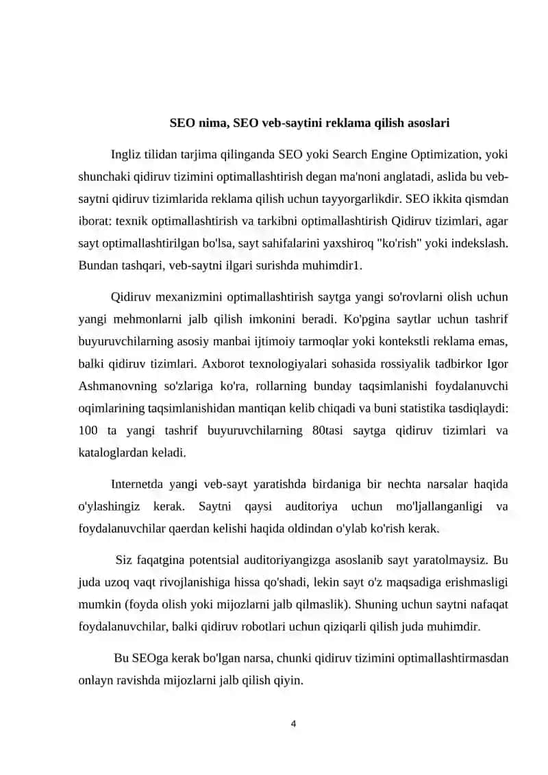 Qahvaxona saytini optimizatsiyalash va Google, Yandexda indeksatsiya qilish 4