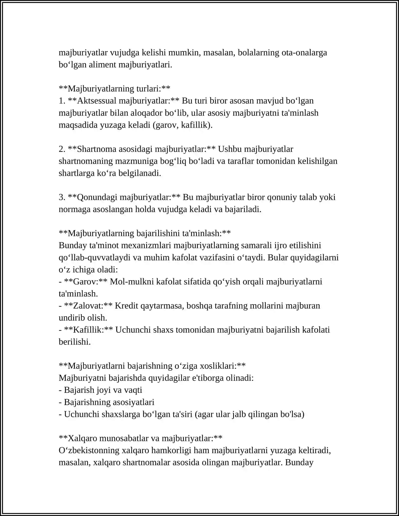 MAJBURIYATLARNING BEKOR BOLISHI 4