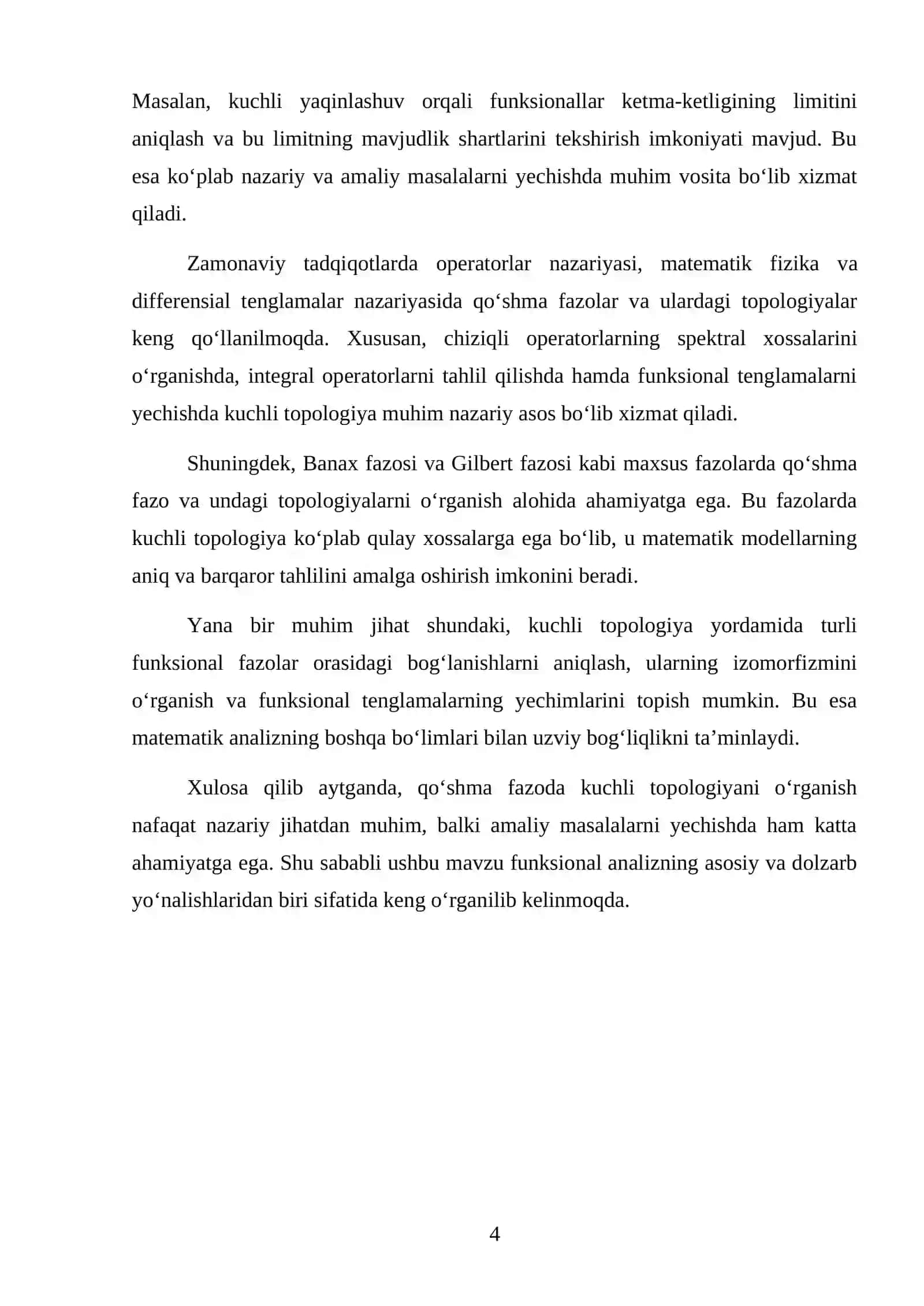 Qoʻshma fazoda kuchli topologiya 4