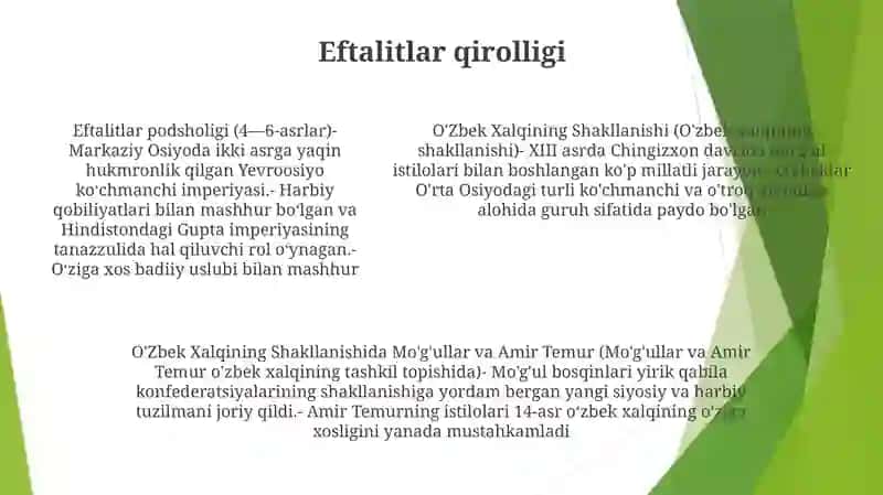 O'Zbek Xalqning Shakllanishi 4