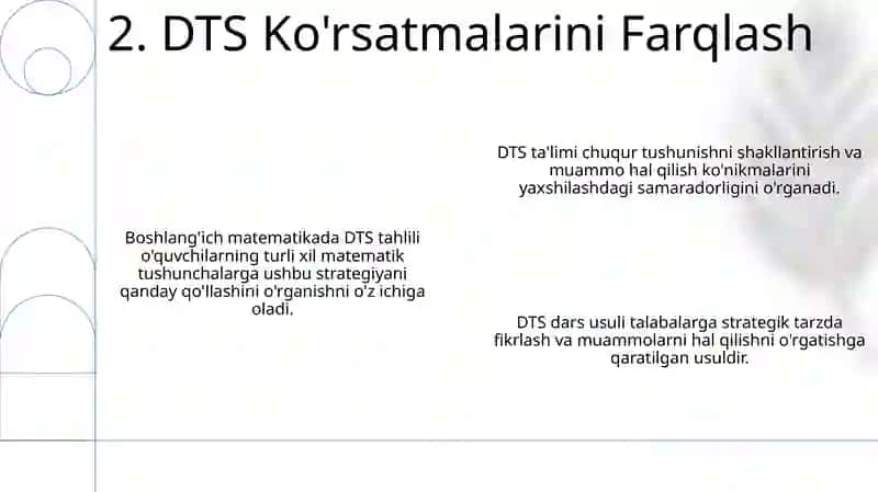 Boshlang’ich sinflarda matematikadan DTS tahlil 4