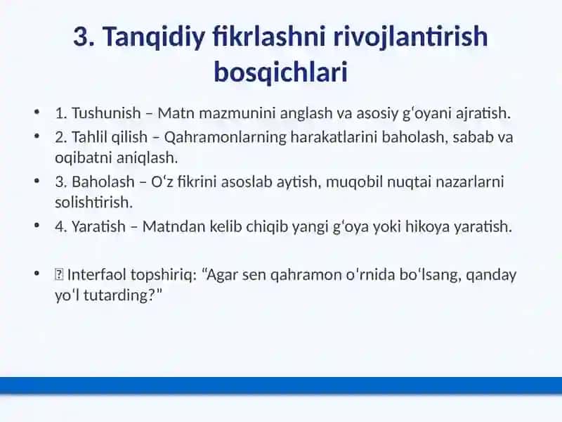 Tanqidiy fikrlash 4
