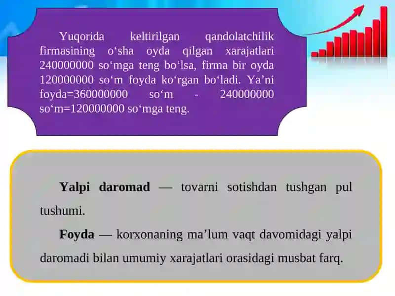 YALPI DAROMAD, FOYDA VA ZARAR 4