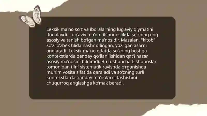 Soʻzning grammatik va leksik maʼnolari 4