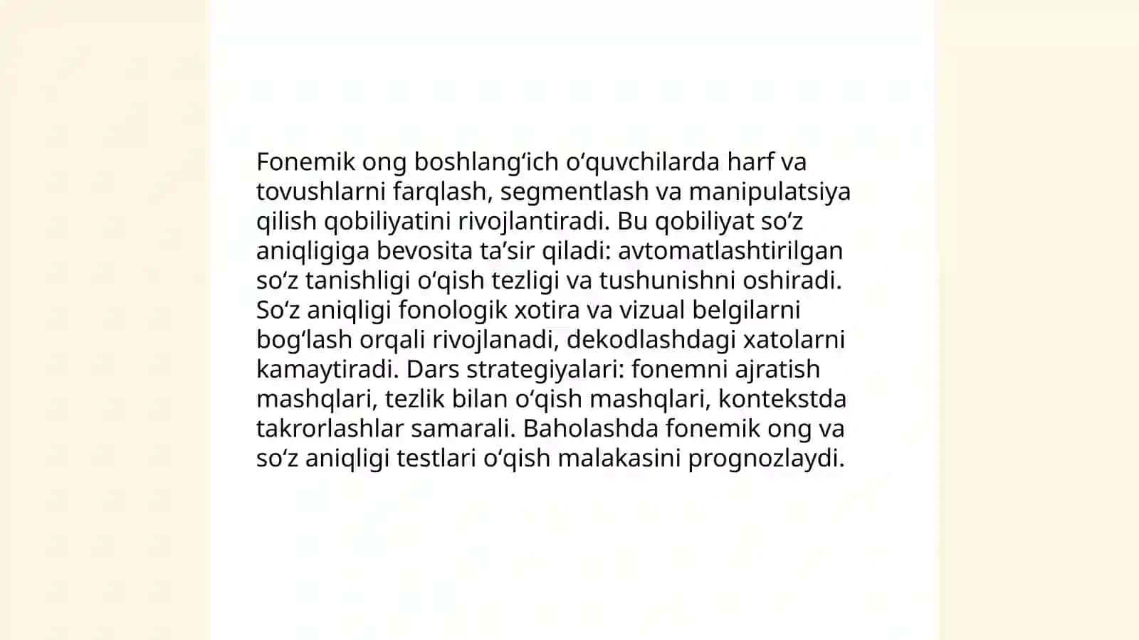 Boshlangʻich sinfda oʻqish va nutq oʻstirish dasturi 4