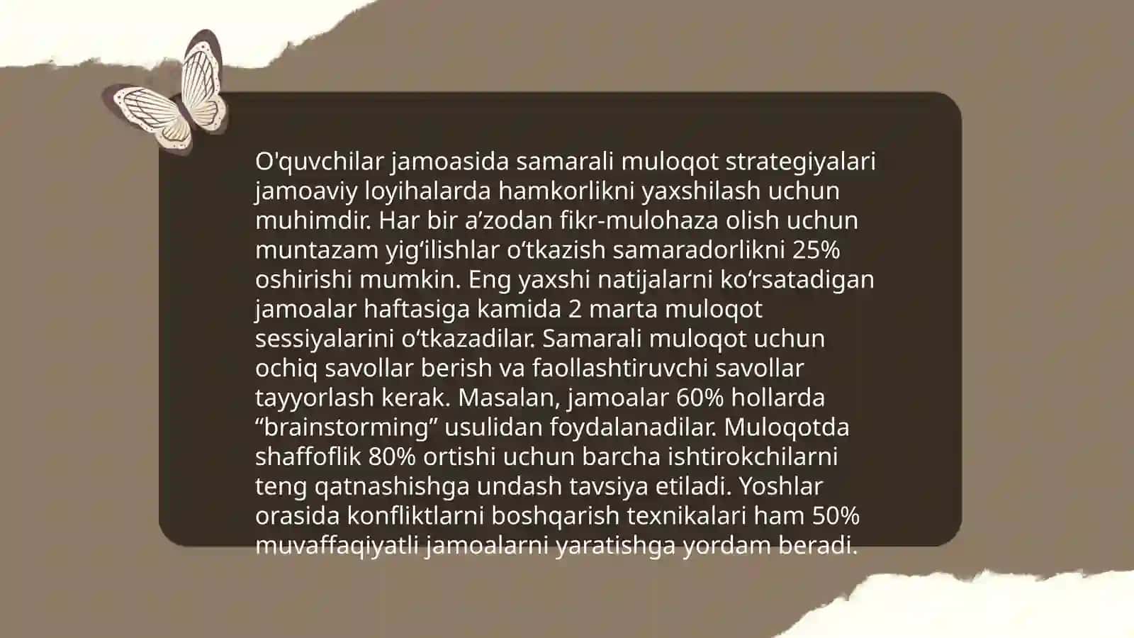 Sinflar rahbarining o'quvchilar jamoasi bilan ishlash usullari 4