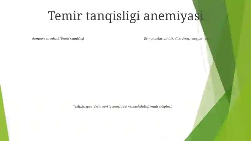 Anemiya Turlari Va Ularning Tashxisi 4