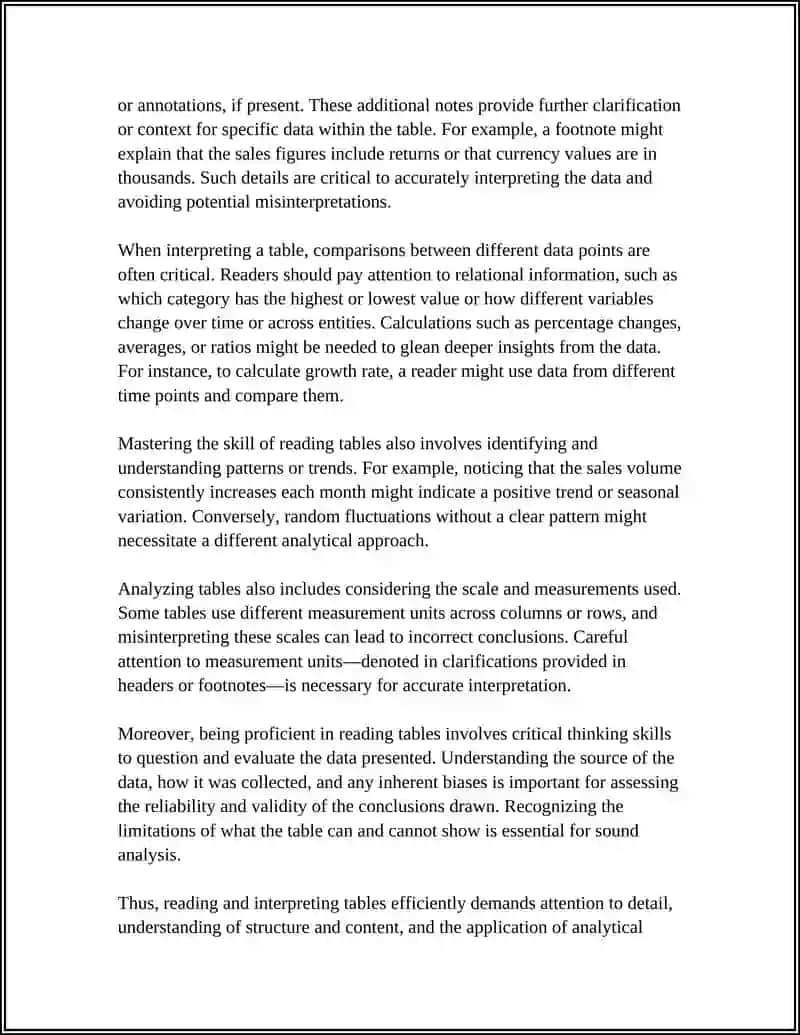 VISUAL READING TABLES GRAPHS DIAGRAMS 4