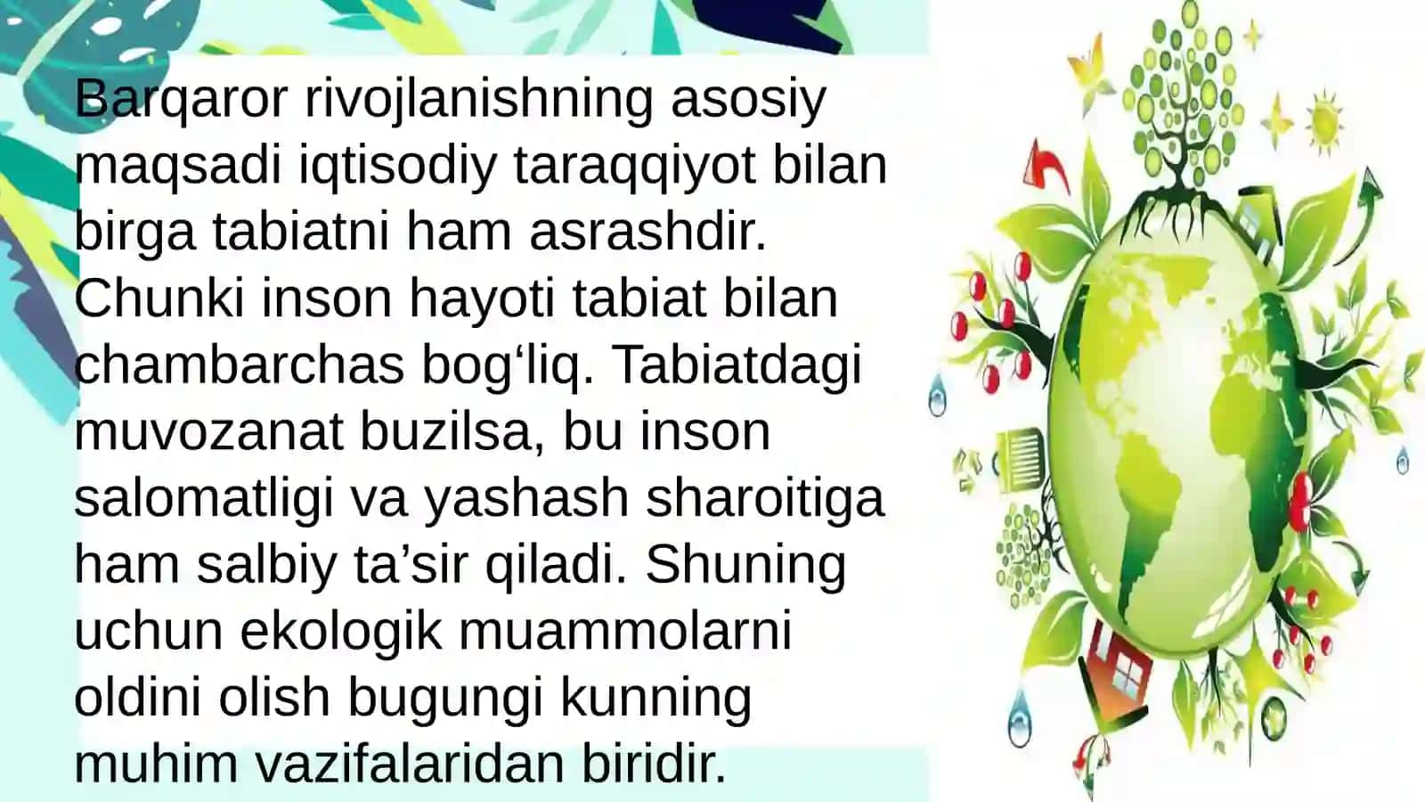 Mavzu :Ekologik barqaror rivojlanish 4