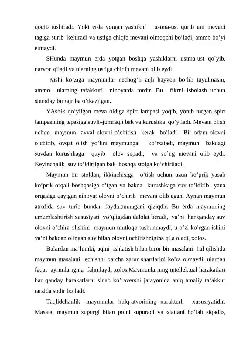 Odam psixikasining paydo bo’lishi 4
