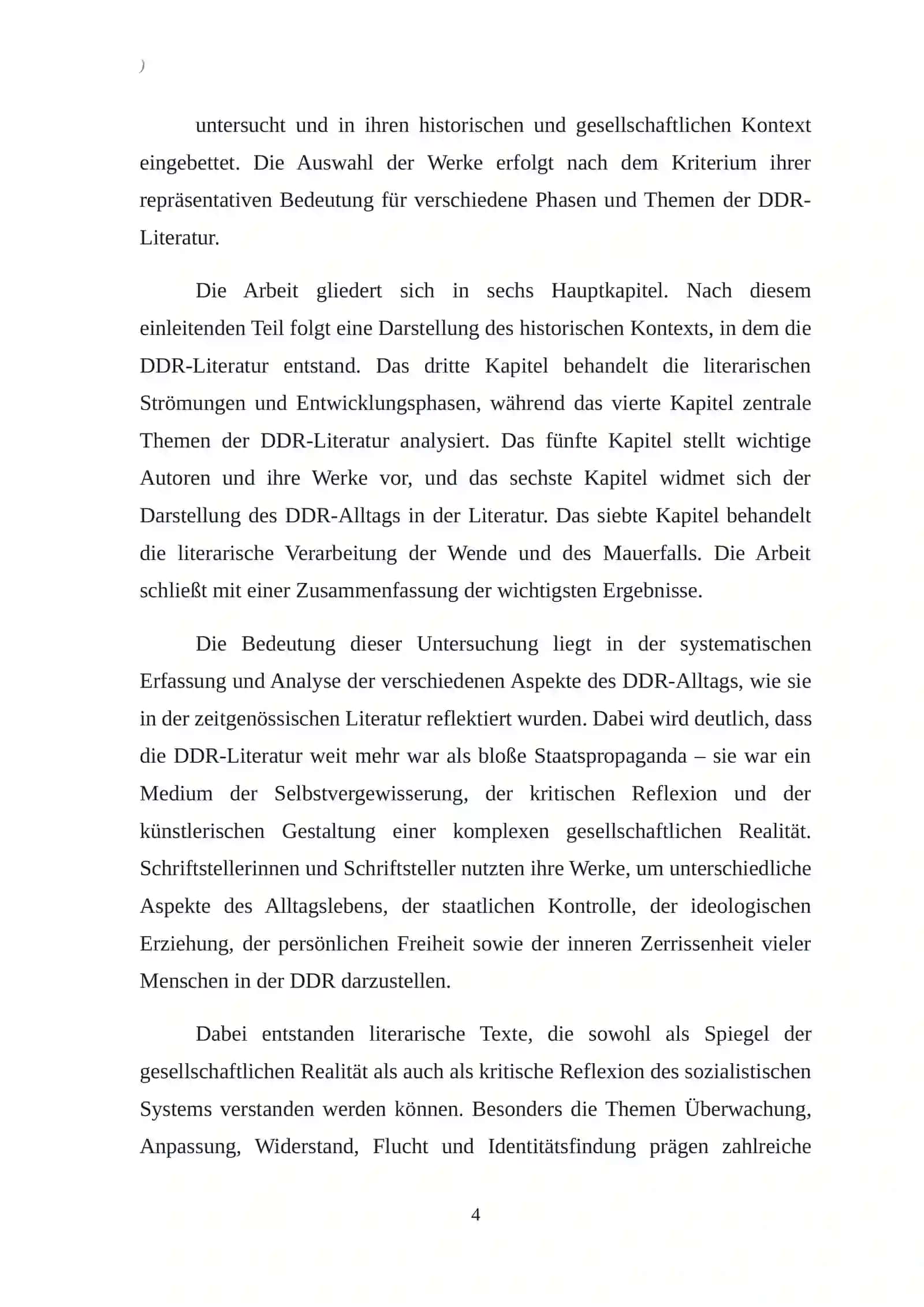 Die Beleuchtung der verschiedenen Aspekte des Lebens in der DDR bis zum Fall der Mauer in der deutsc 4