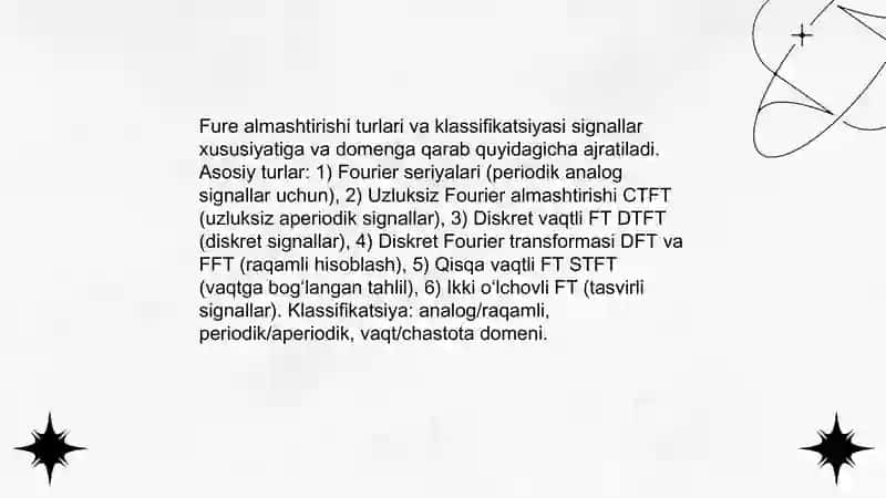Fure almashtirishi va uning tavsiflari 4