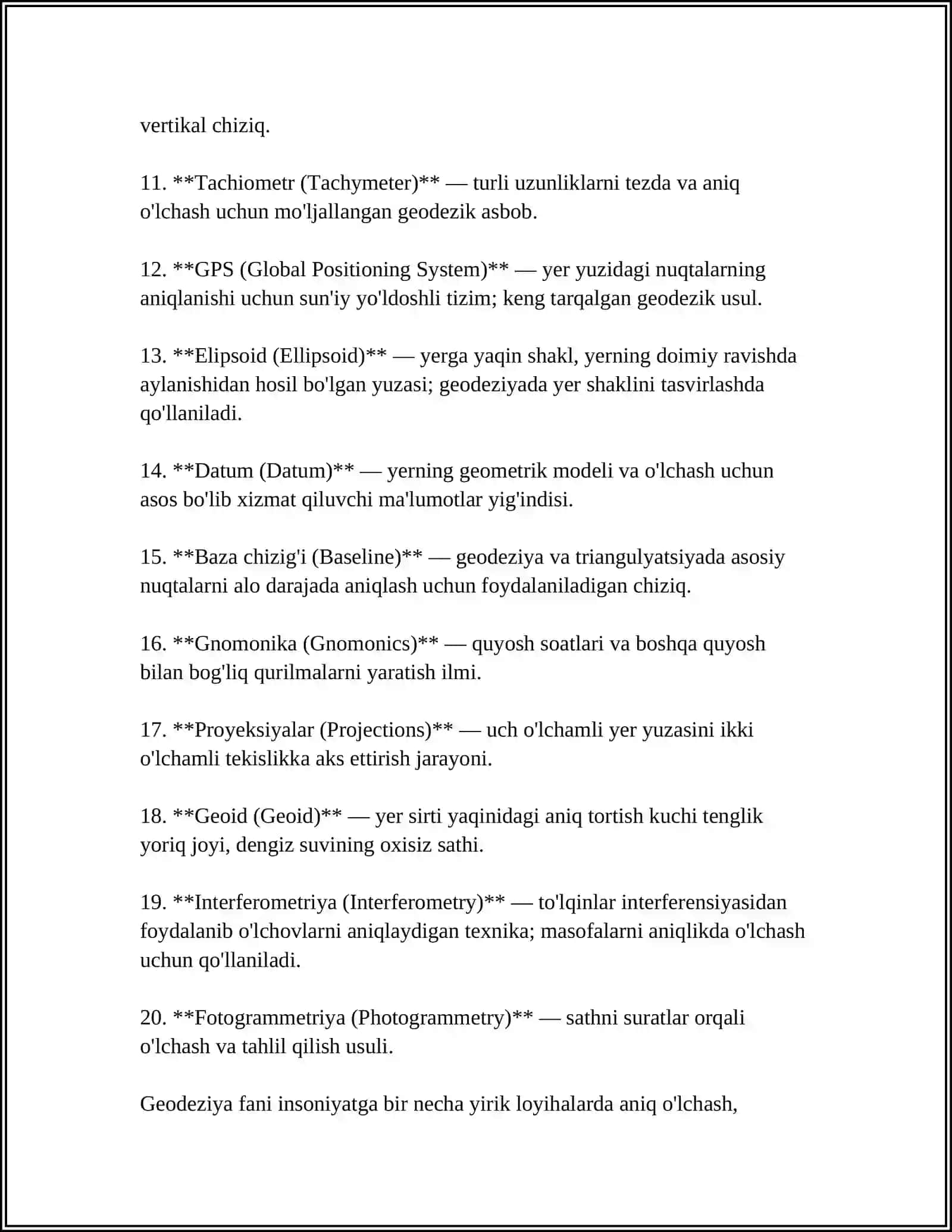 GEODEZIYA "ASARIDA LINGVISTIK FIKRLAR 4