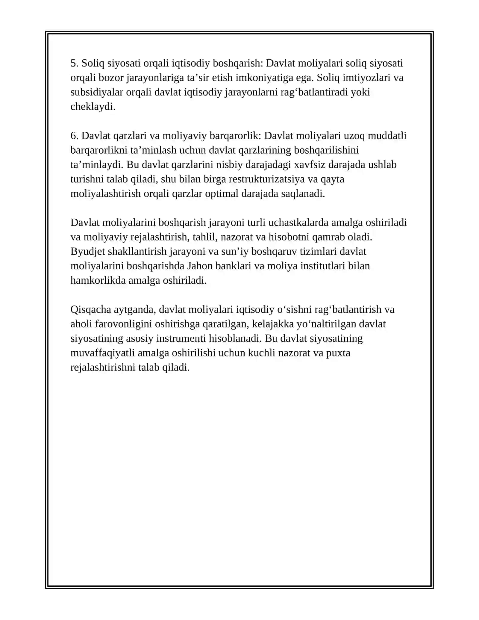 MÁMLEKET FINANSINA KIRISIW 4